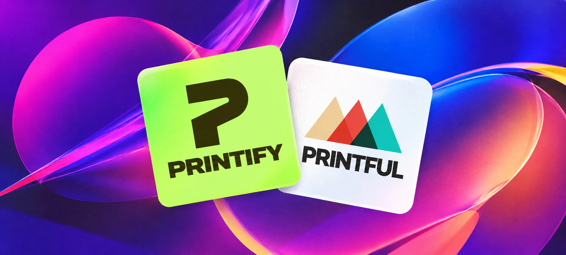 two cards with the words printful on them