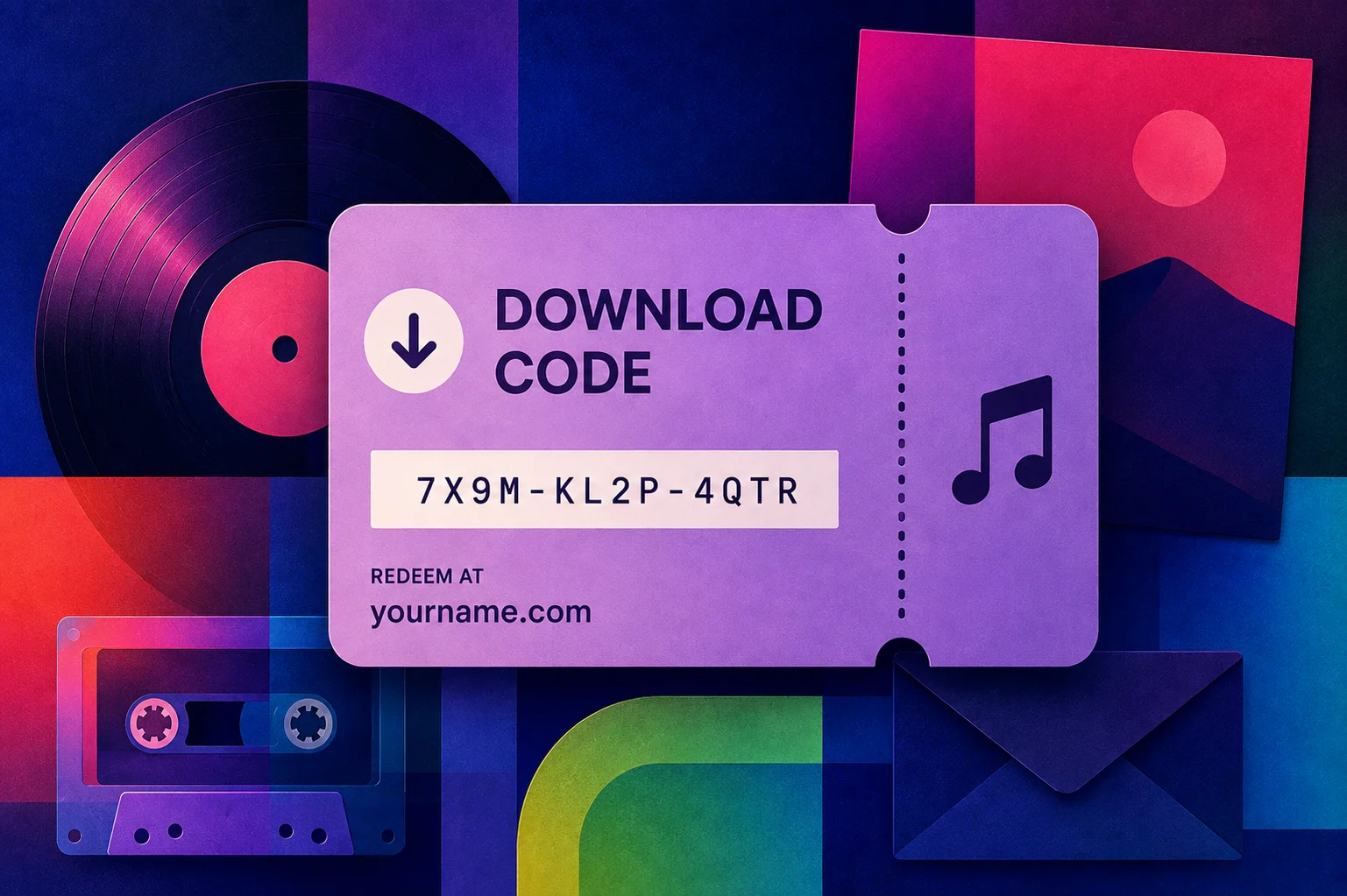 a purple background with the words download code on it