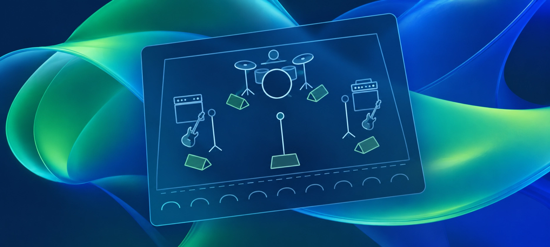 an ipad with a drawing of a drum set