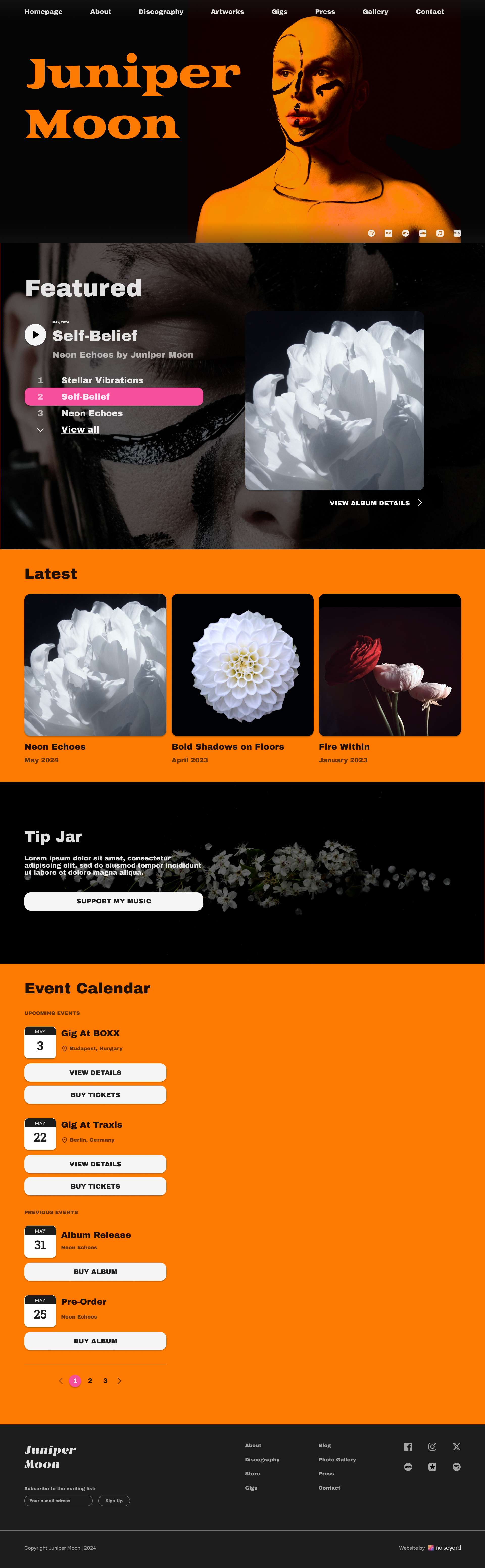 a website design for juniper moon