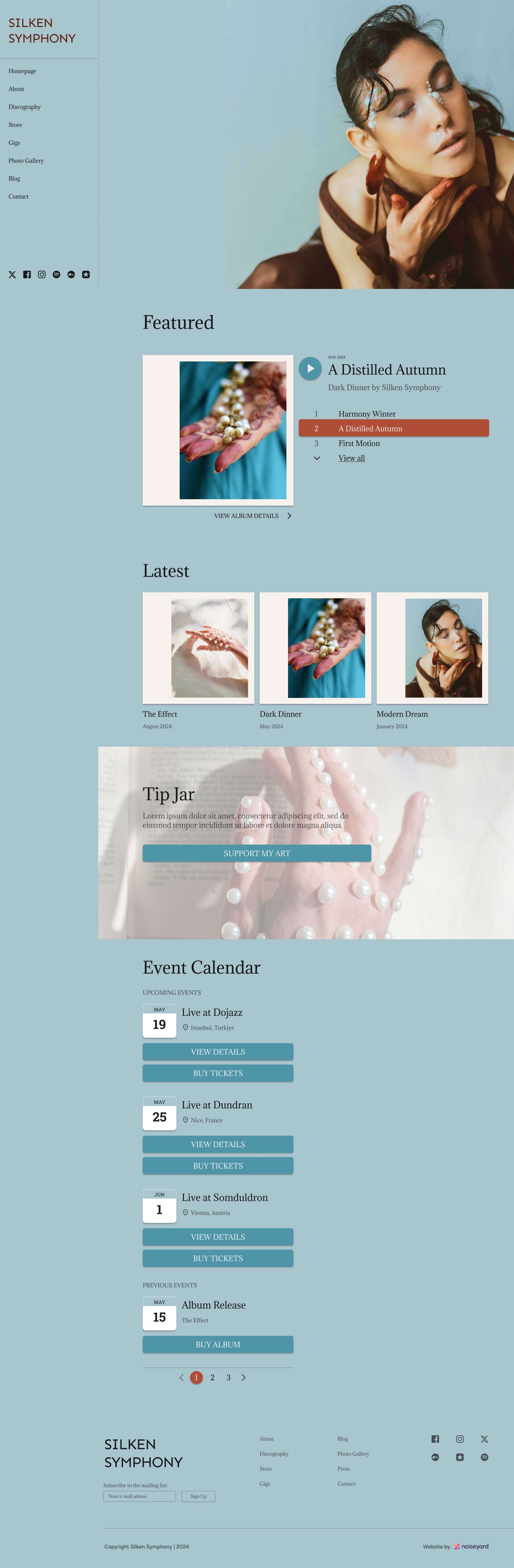 a website with a blue and blue background