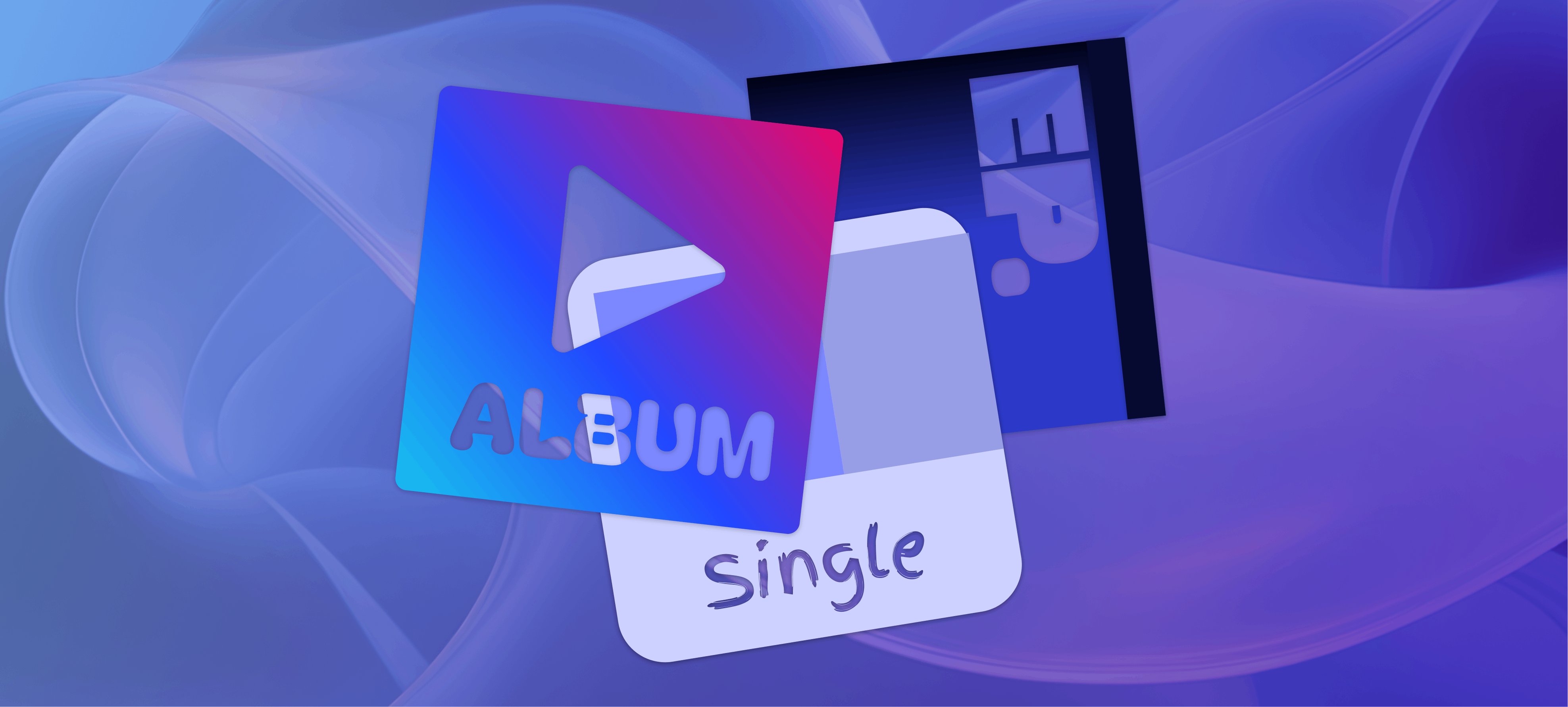 Noiseyard website builder for musicians, blog post: a blue and purple background with the words album single