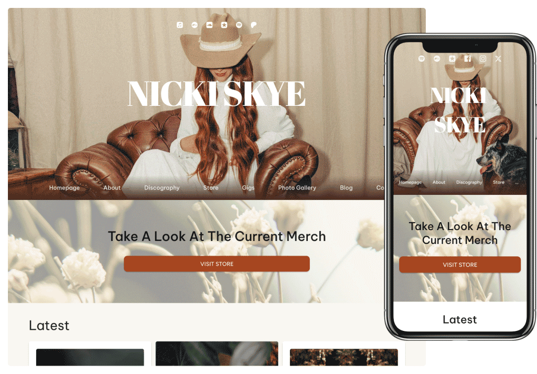 Noiseyard website builder for musicians, banner: Noiseyard musician website example.