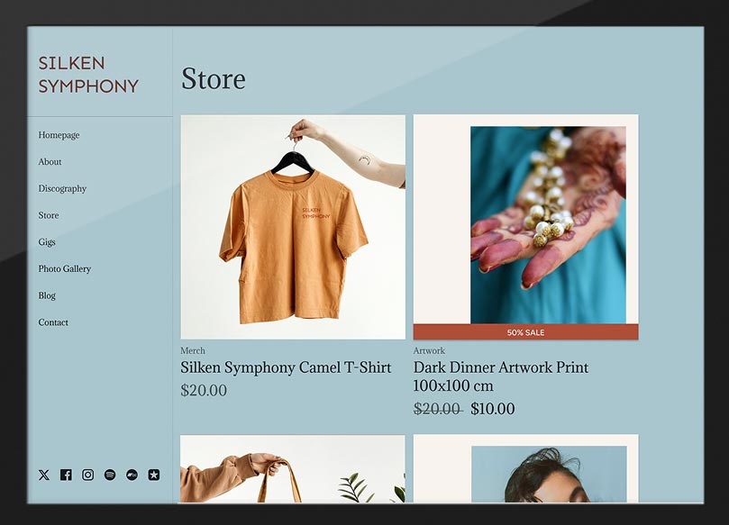 Noiseyard website builder for musicians, banner: Noiseyard musician website example.
