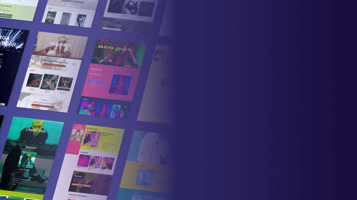 Noiseyard website builder for musicians, background