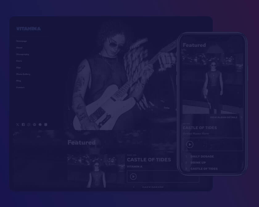 Noiseyard musician website example.