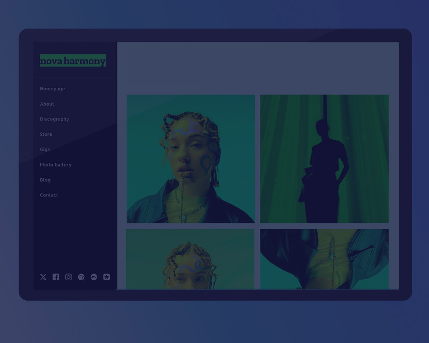 Noiseyard musician website example.