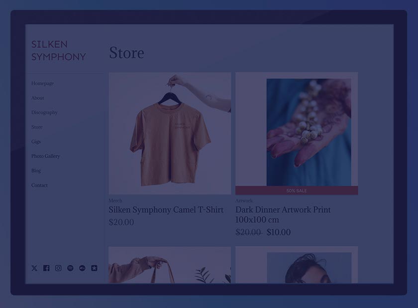 Noiseyard musician website example.
