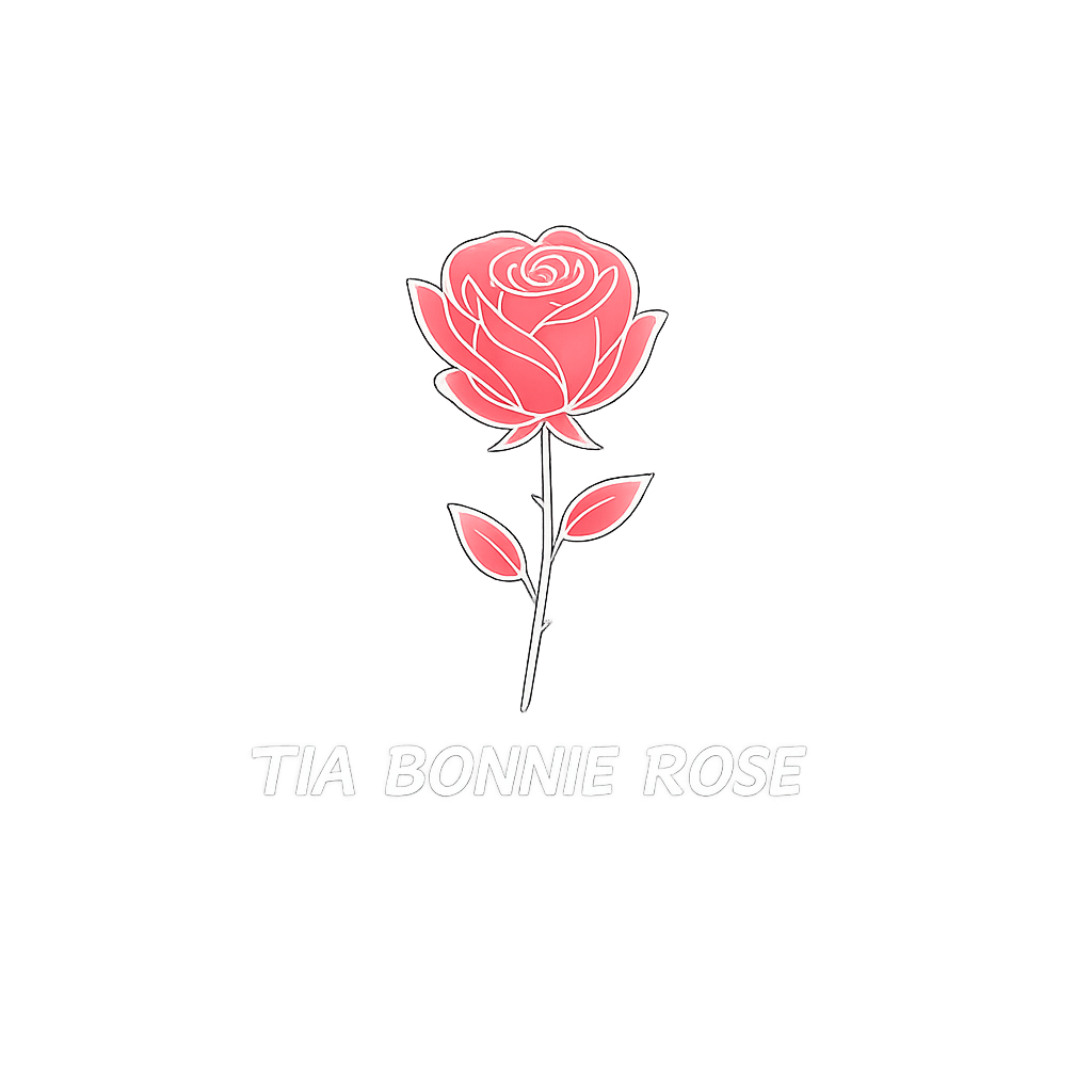 ta bonie rose logo on a black background