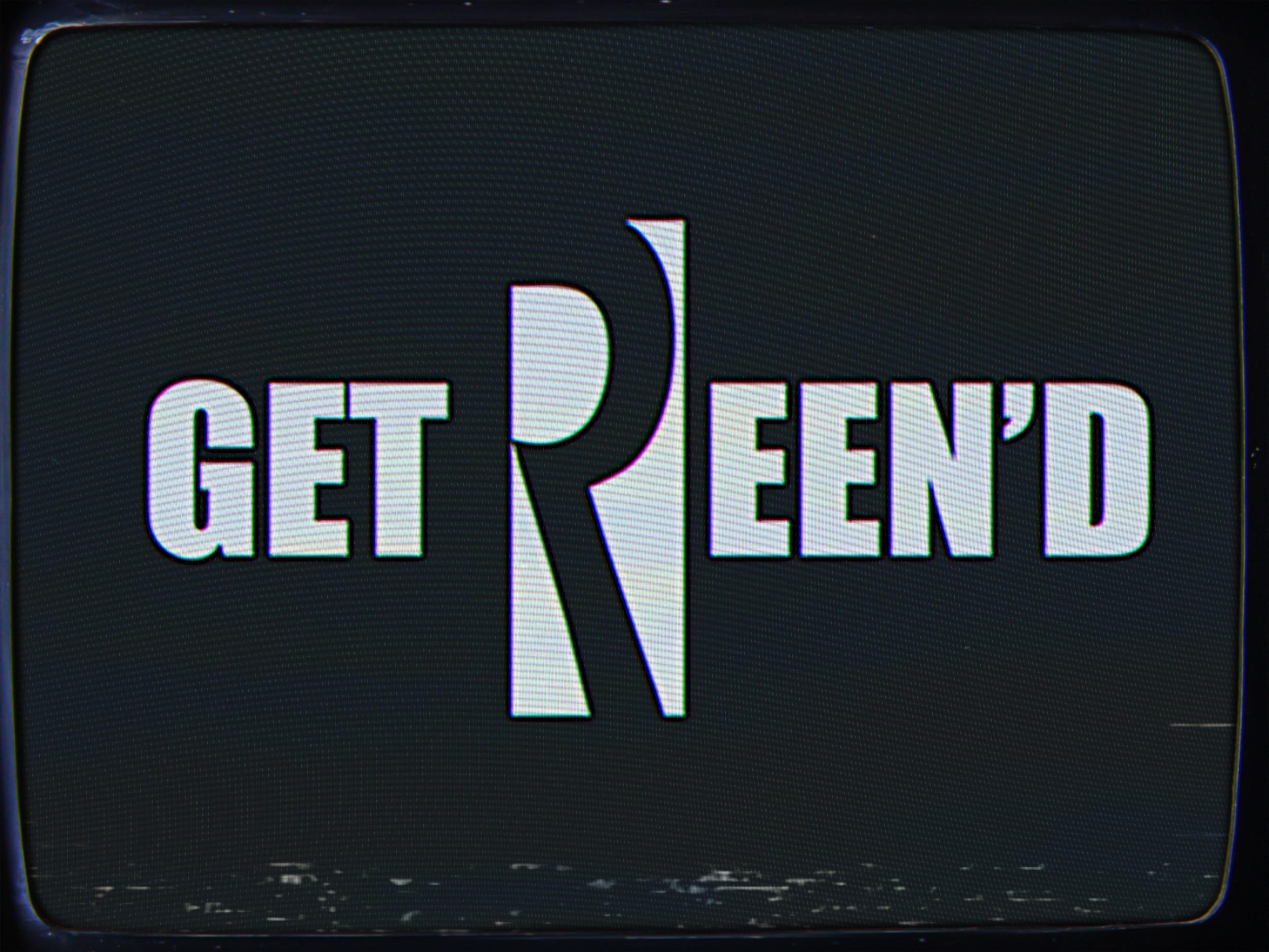 a tv with the words get reed d on it