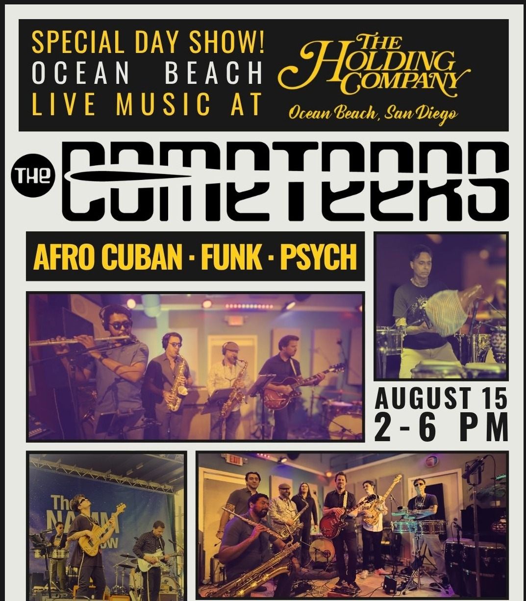 a flyer for the comets on the beach