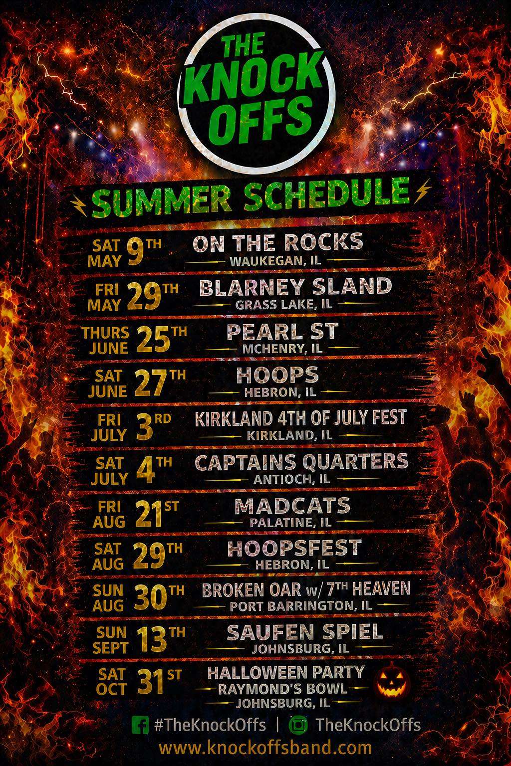 the knock offs summer schedule