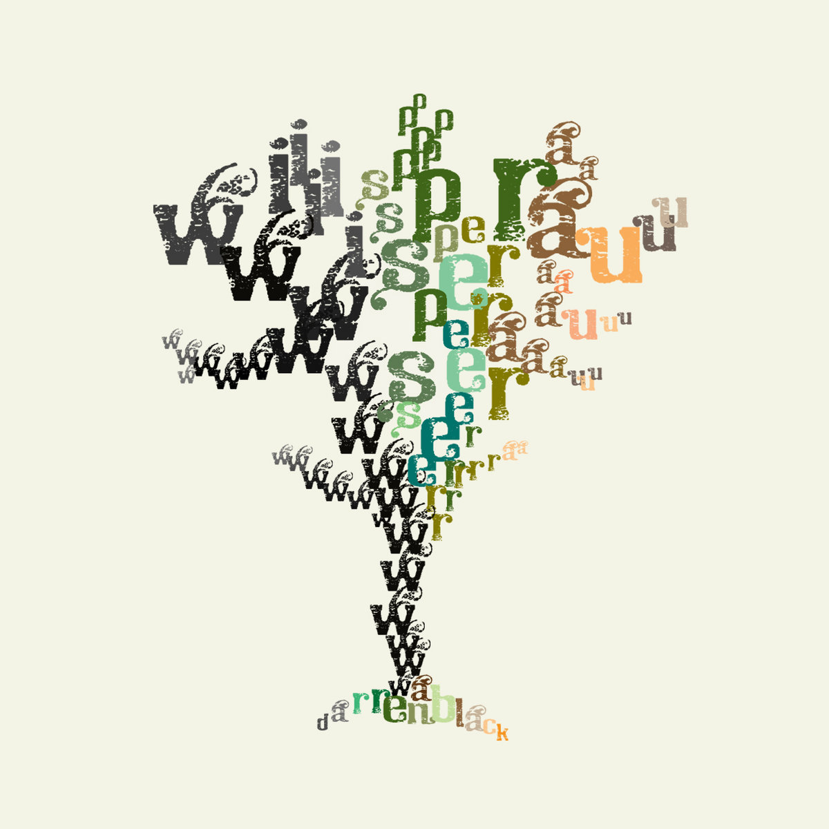 a tree made of words in different colors