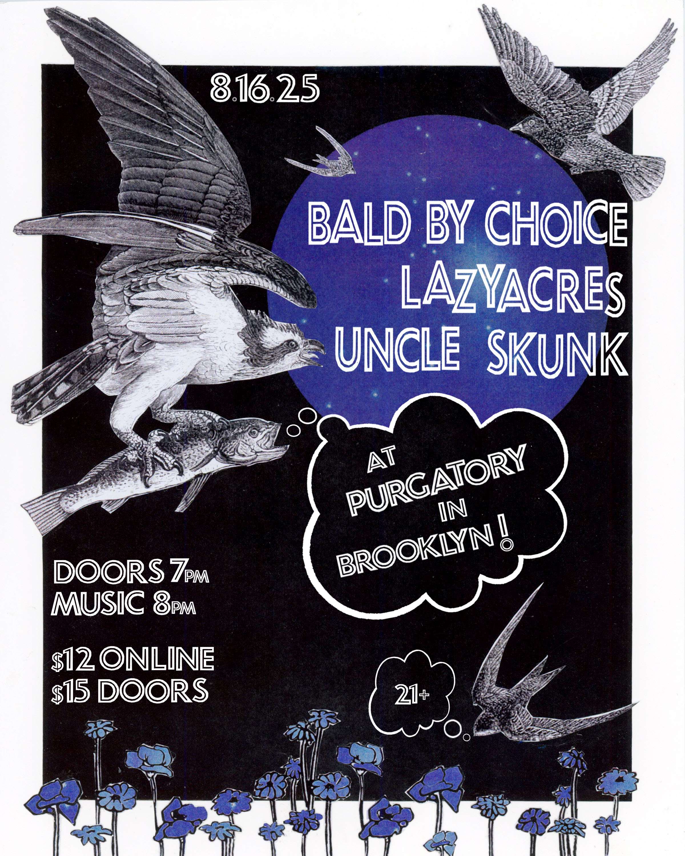 a poster for bald by choice larsen's uncle skunk