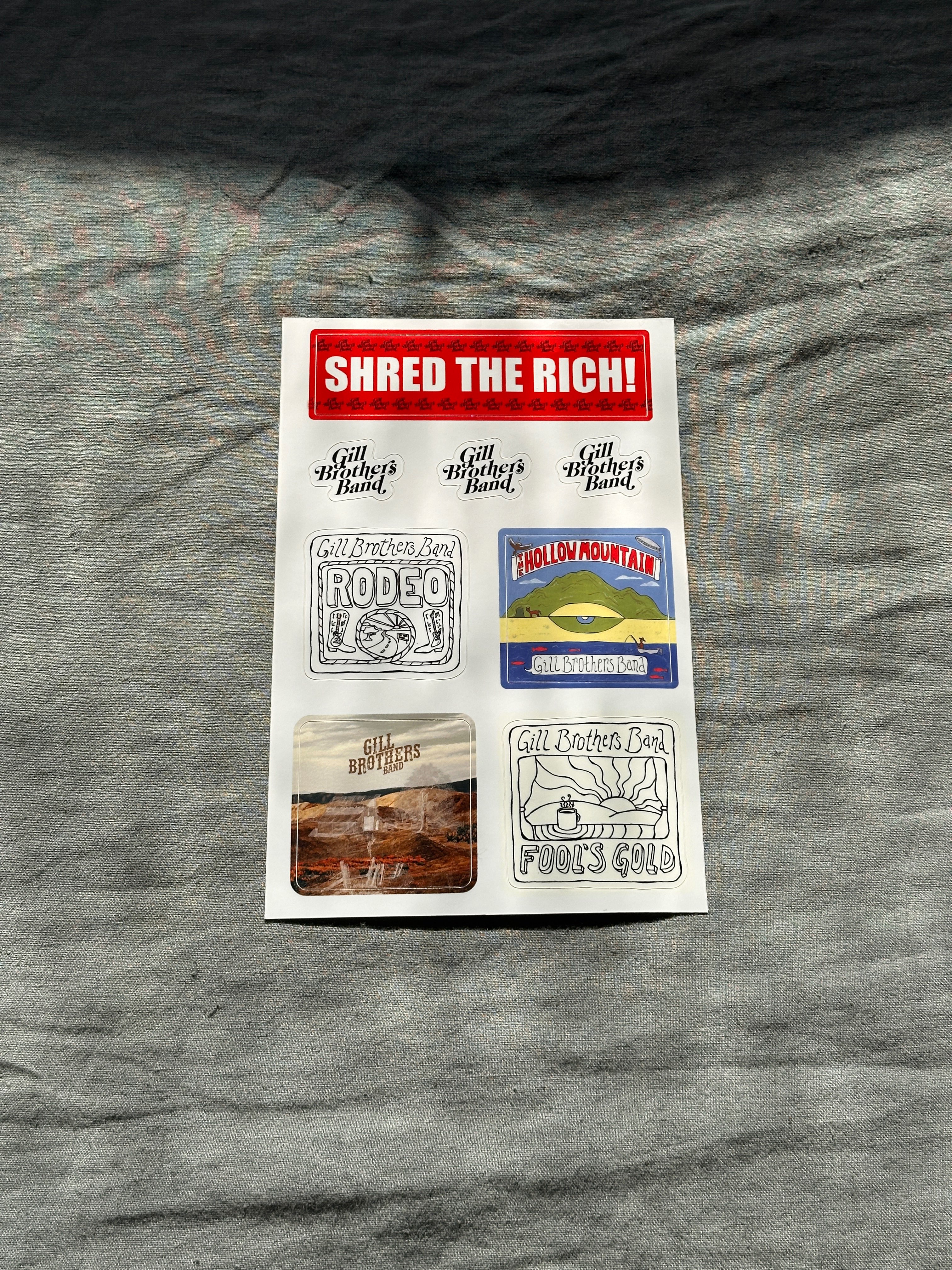 shred the rich sticker pack