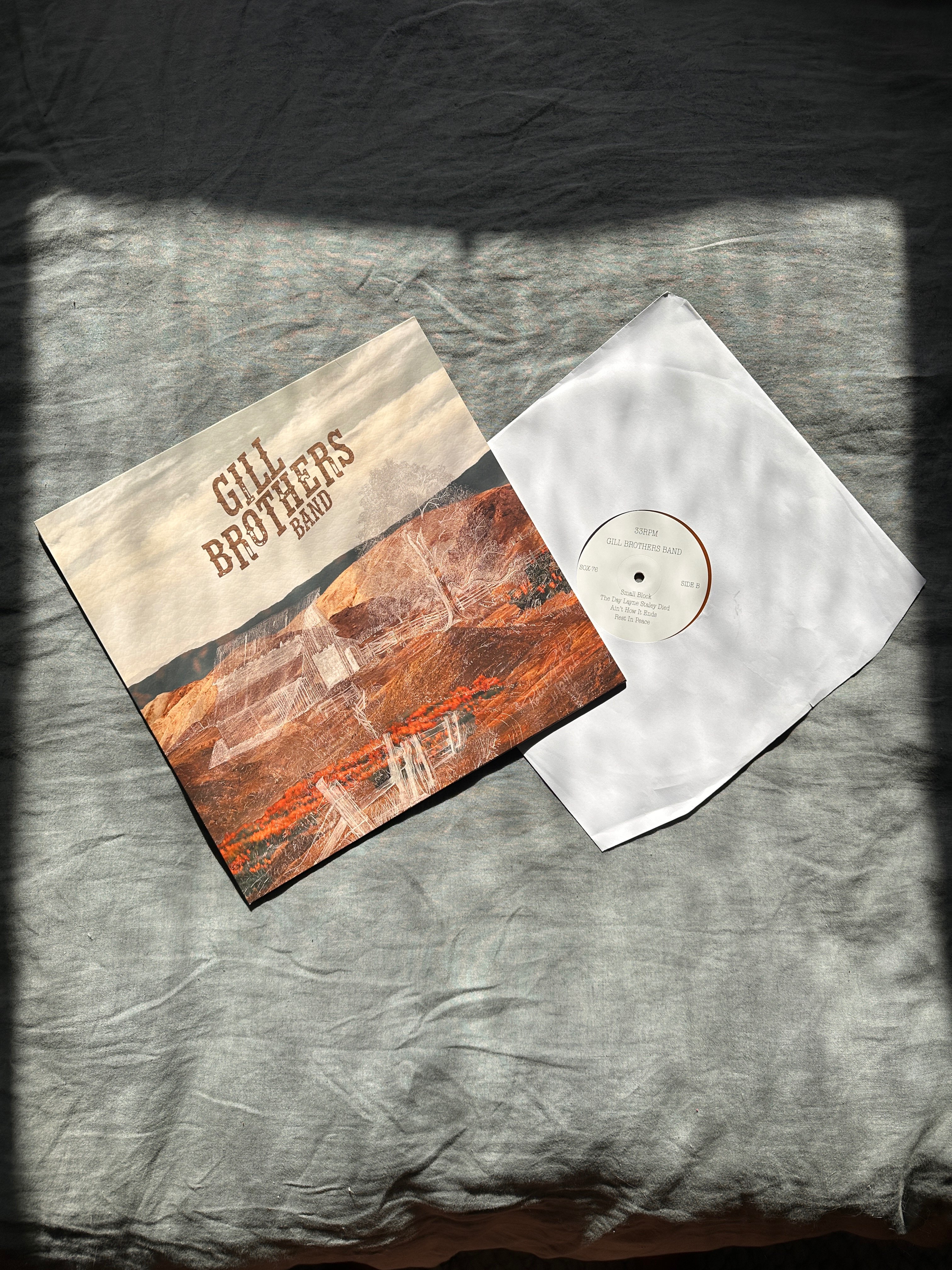 a white cd with a picture of a desert on it