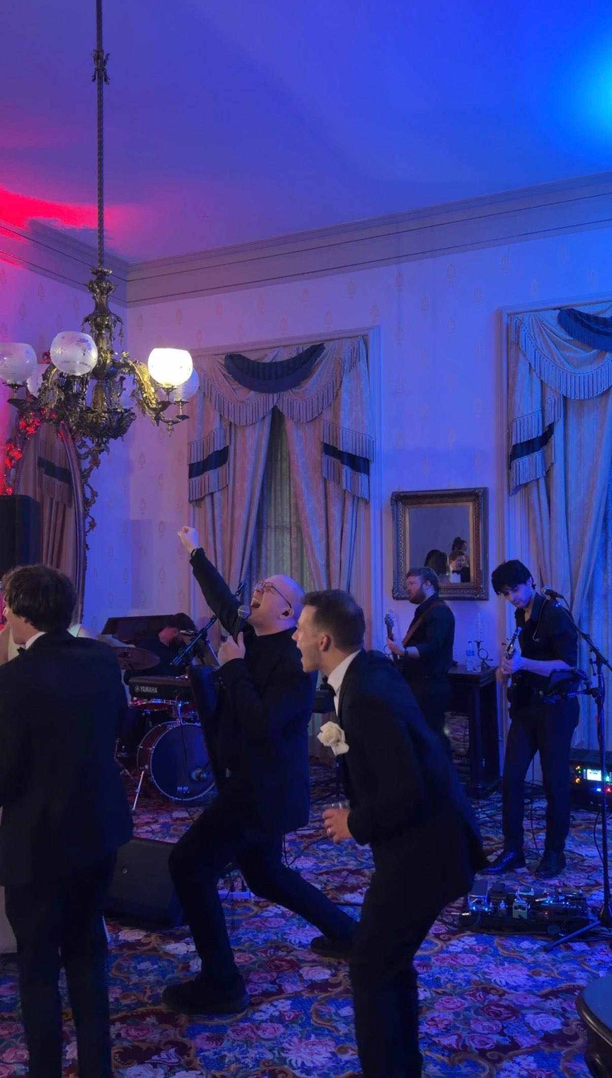 a group of people in a room