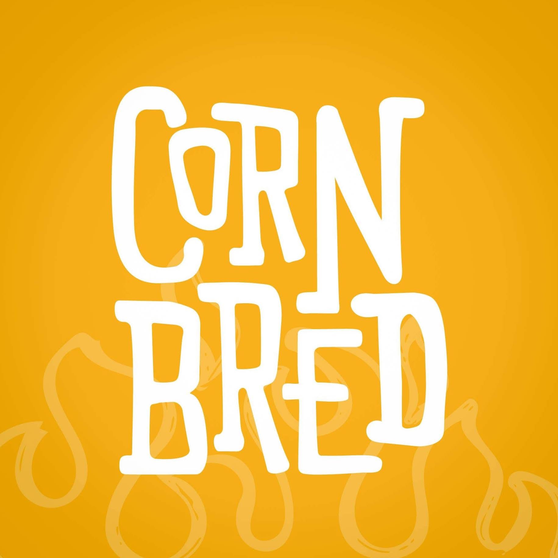 corn bred logo on an orange background