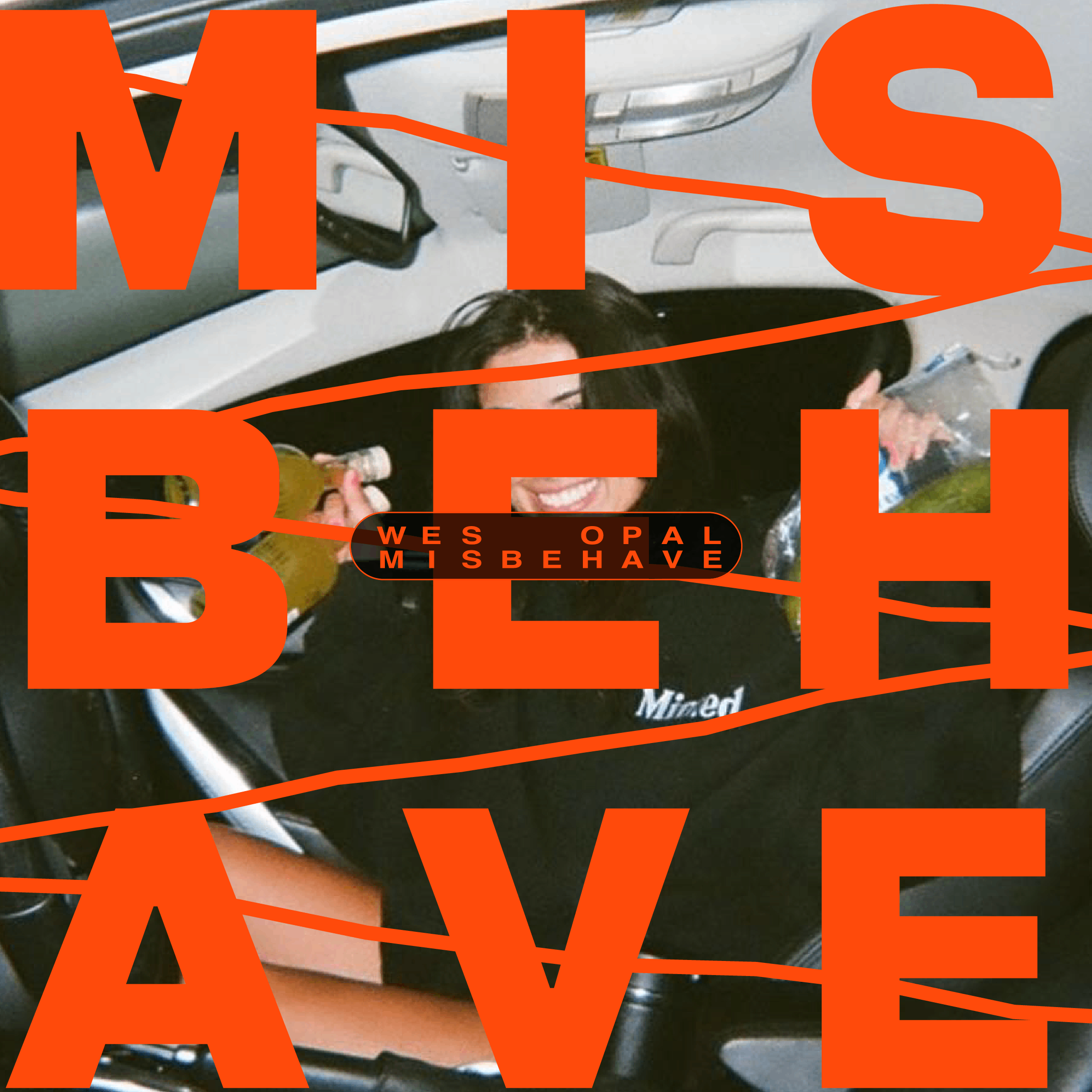 Wes Opal - Misbehave: the cover of misseve, a woman sitting in a car with a drink in her hand