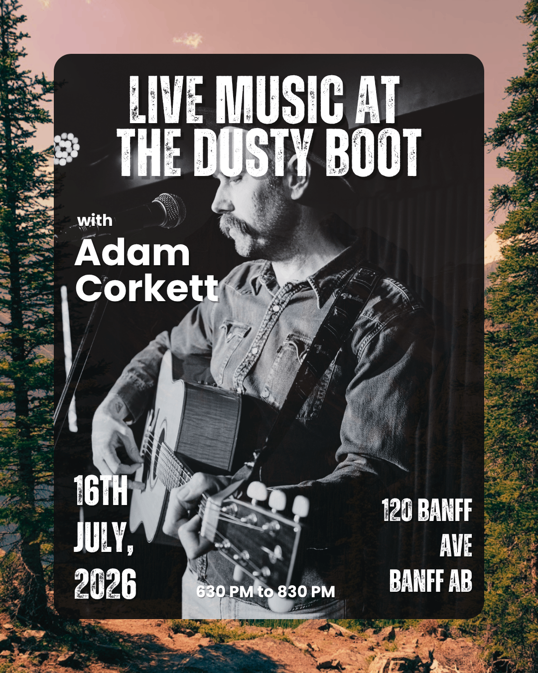 live music at the dusty boot with adam corkett