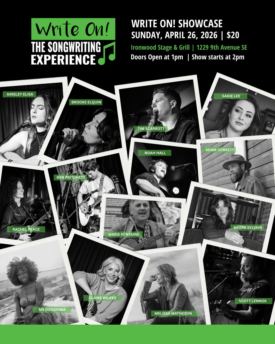 a poster for the white out day showcase