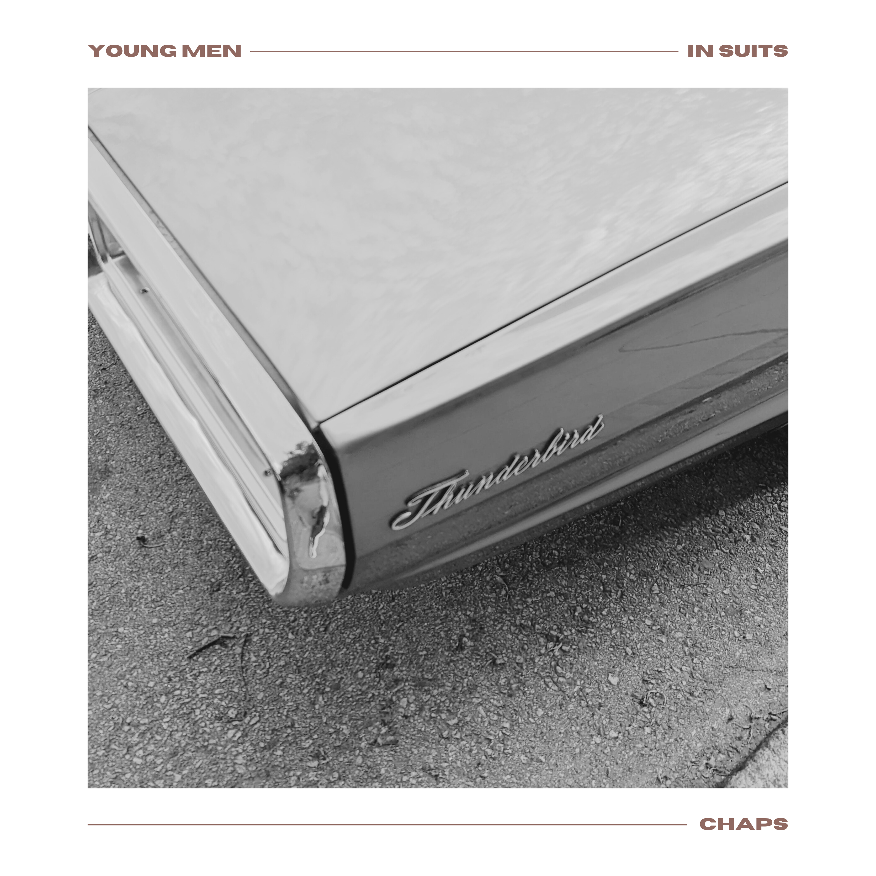 CHAPS - Young Men in Suits: a black and white photo of the back of a car