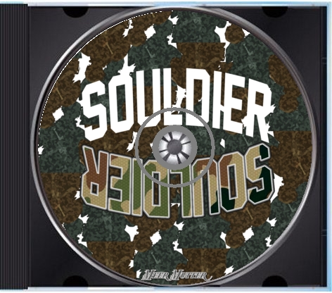 a camouflage cd with the word solider on it