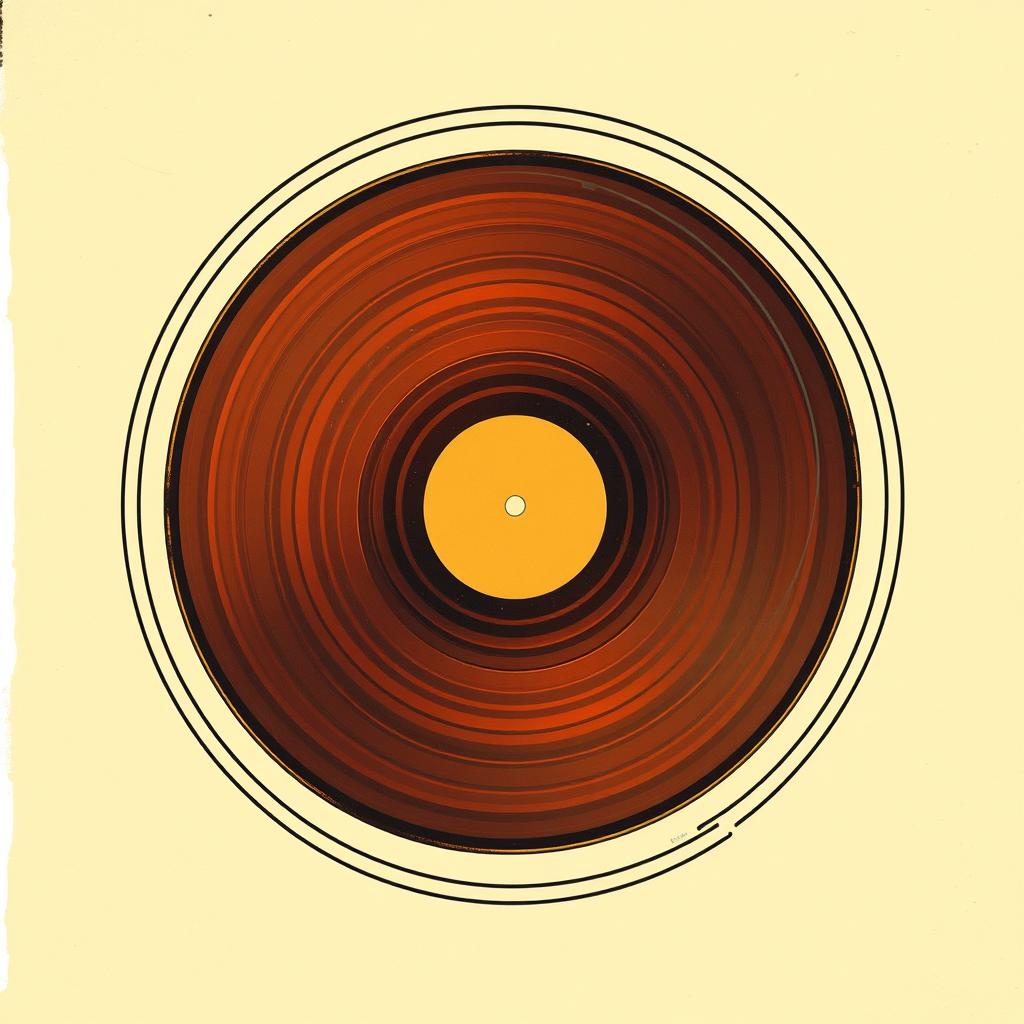 an illustration of a vinyl record on a white background