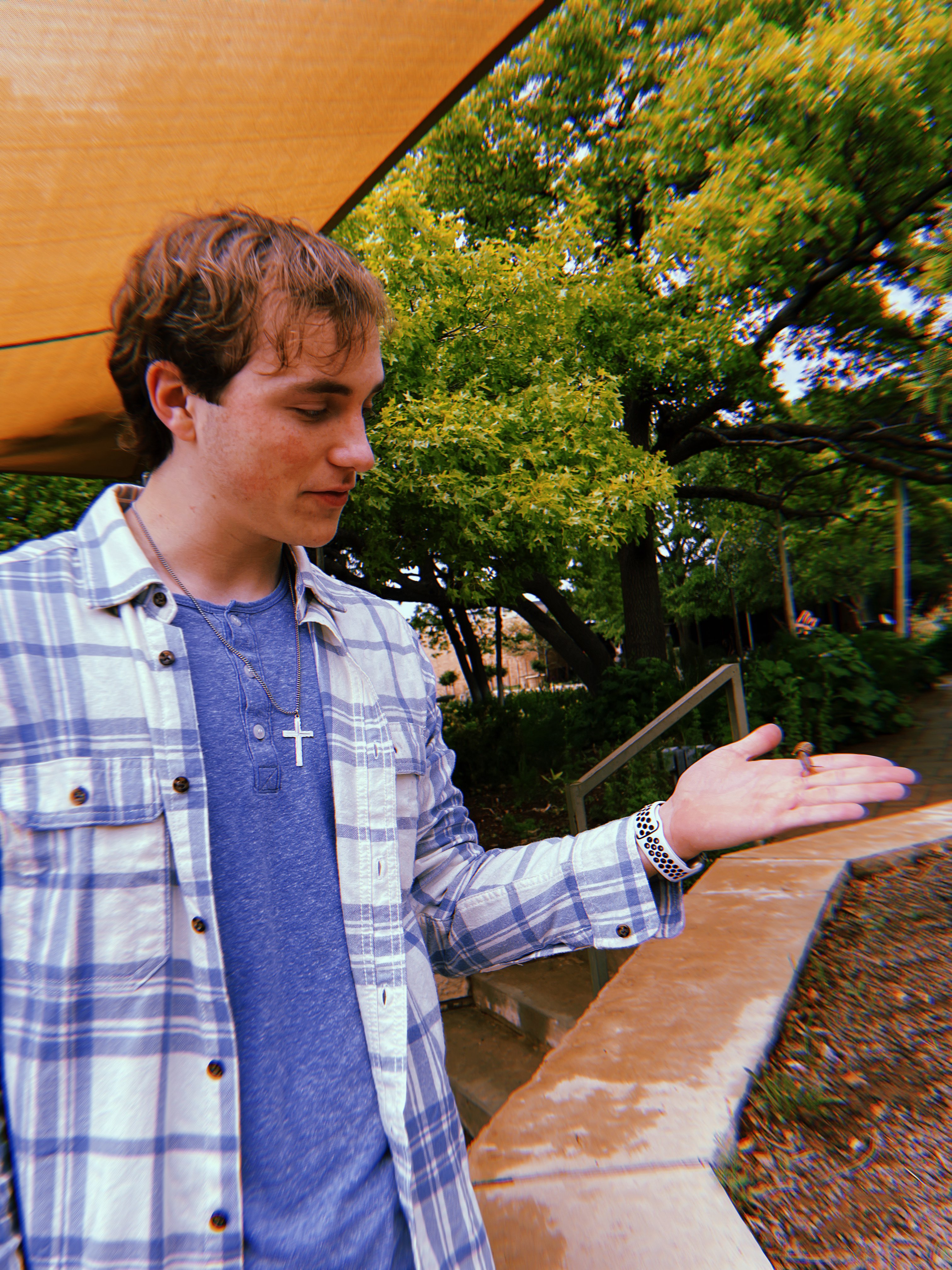 a man holding a frisbee