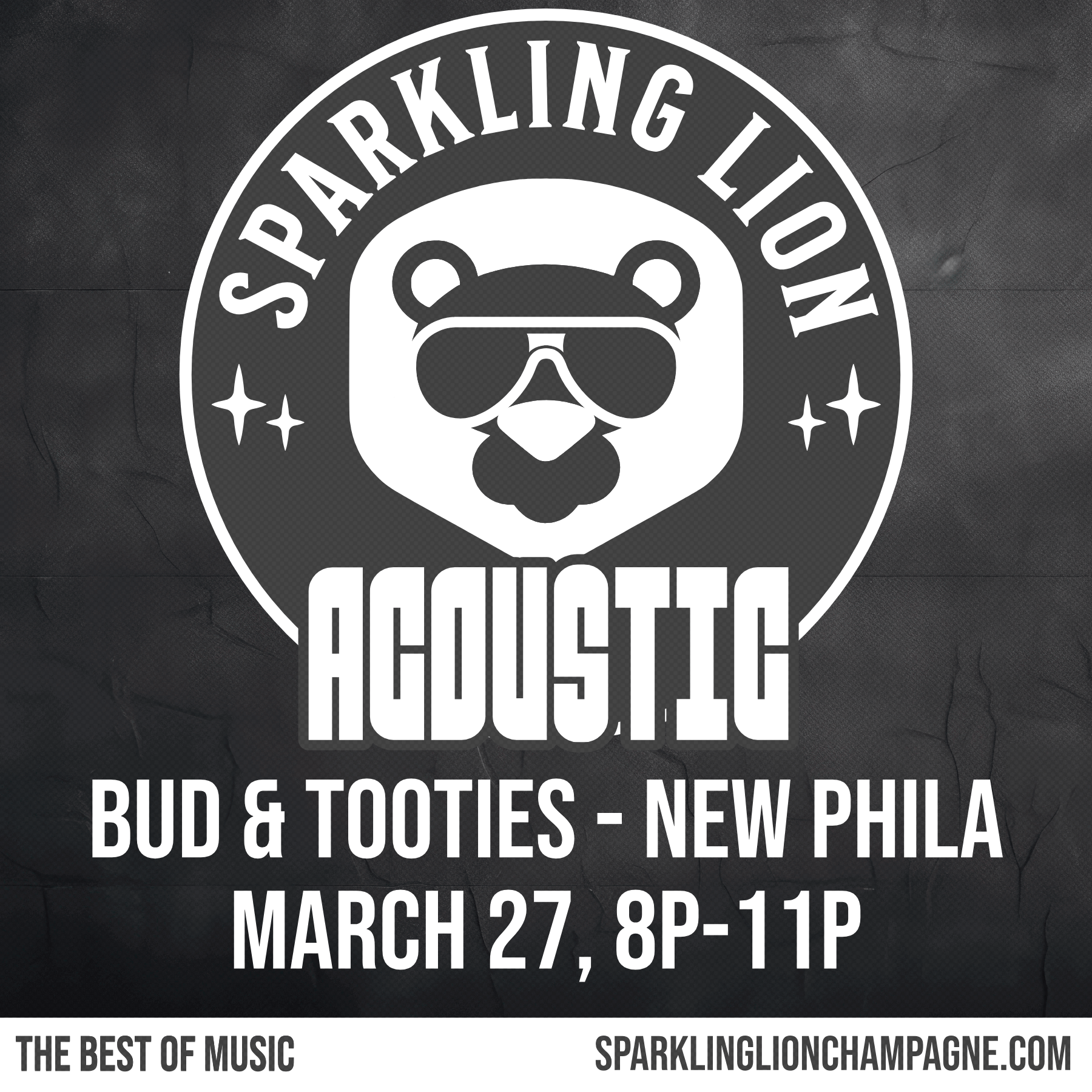 sparkling lion acoustic bud totties new philadelphia