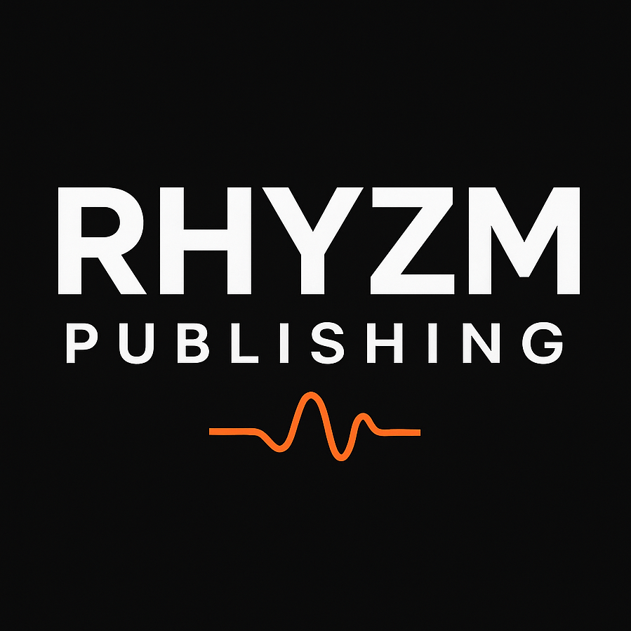 rhyzm publishing logo on a black background