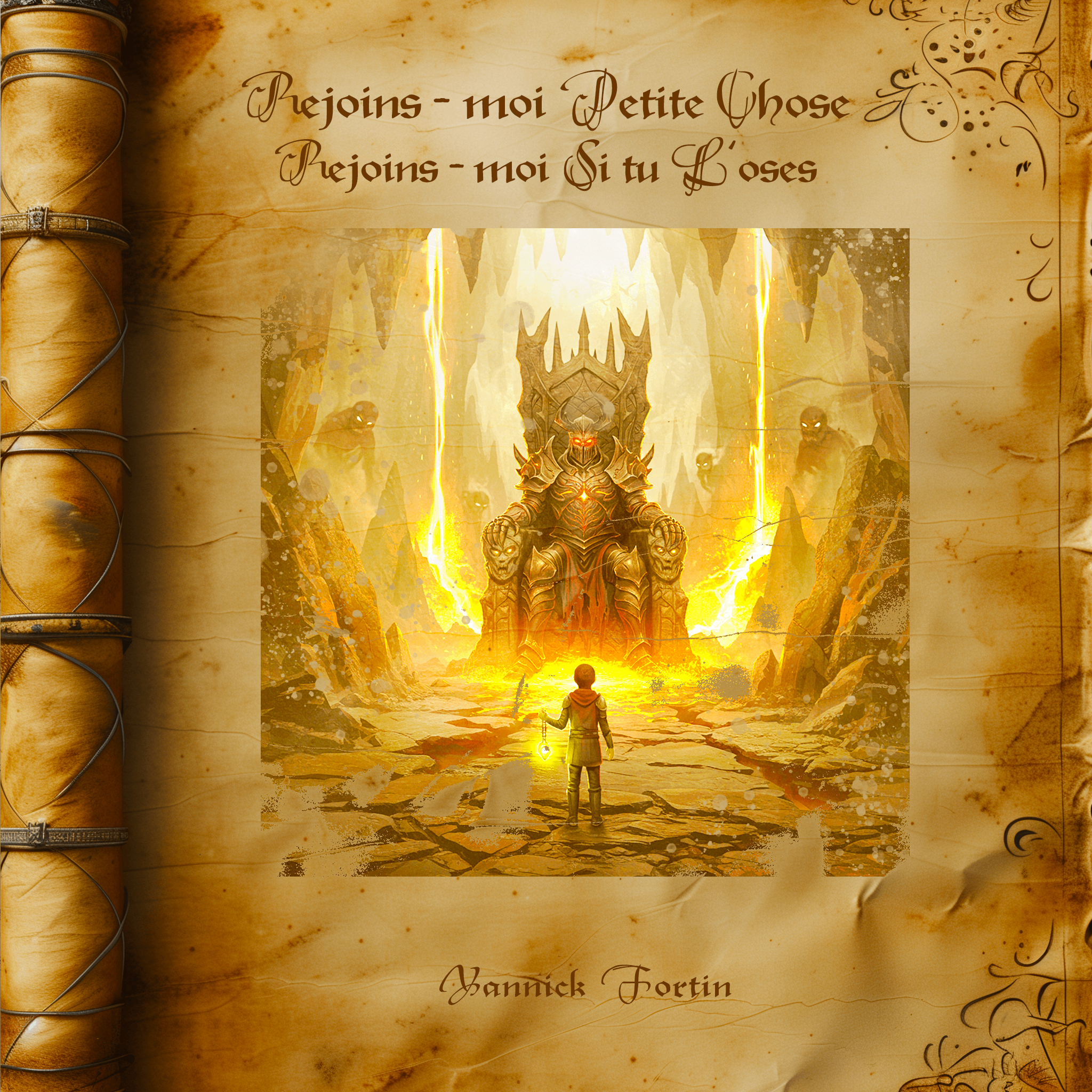 Yannick Fortin - Rejoins-moi, petite chose, Rejoins-moi si tu l'oses : the cover of a book with an image of a king in a throne