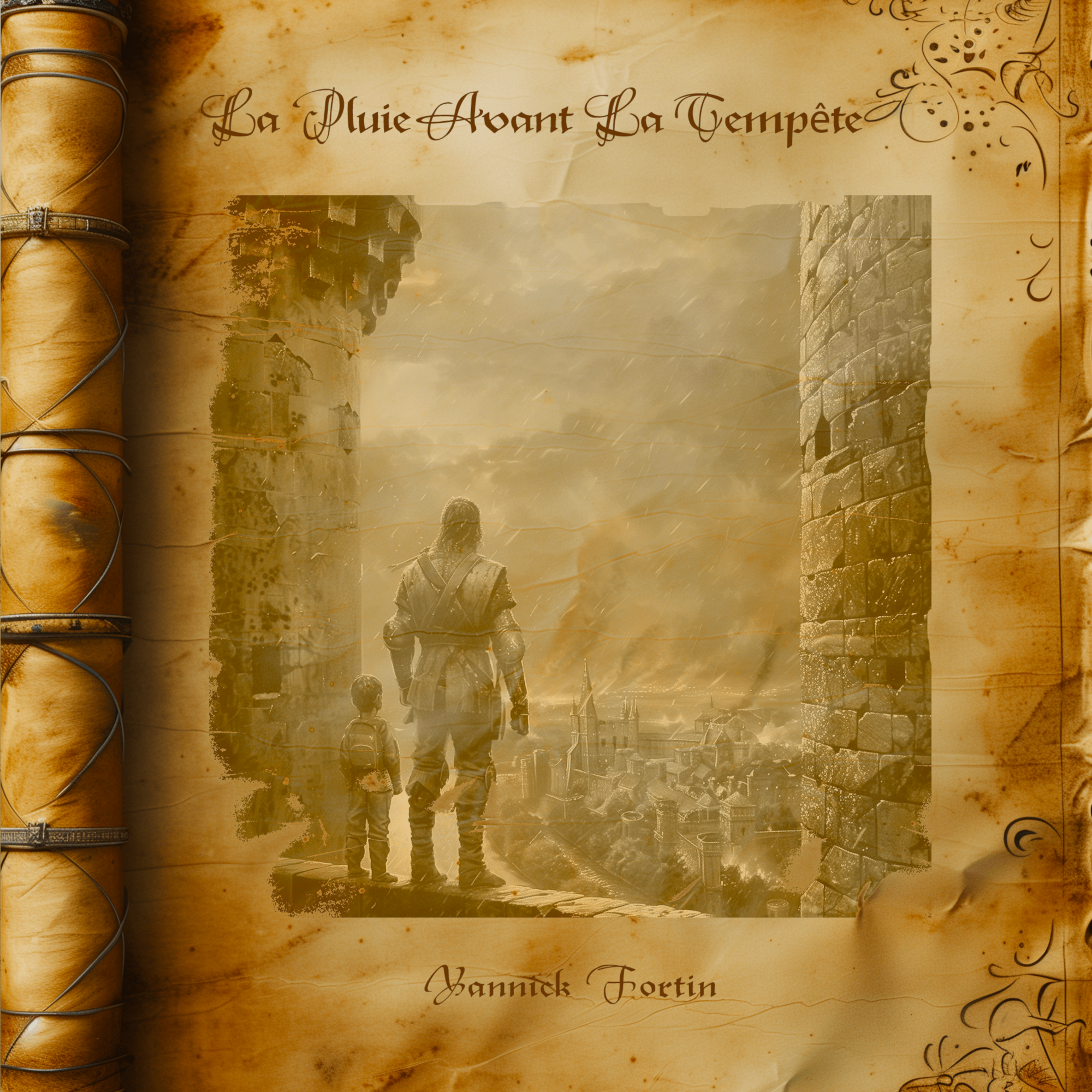 Yannick Fortin - La pluie avant la tempête: the cover of a book with a picture of a man and a woman