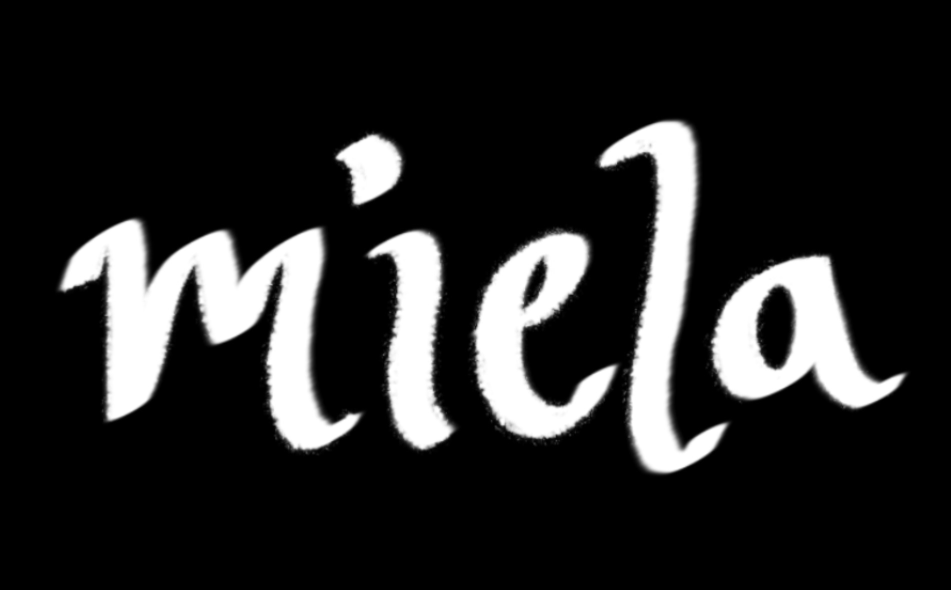 the word mila written in white on a black background