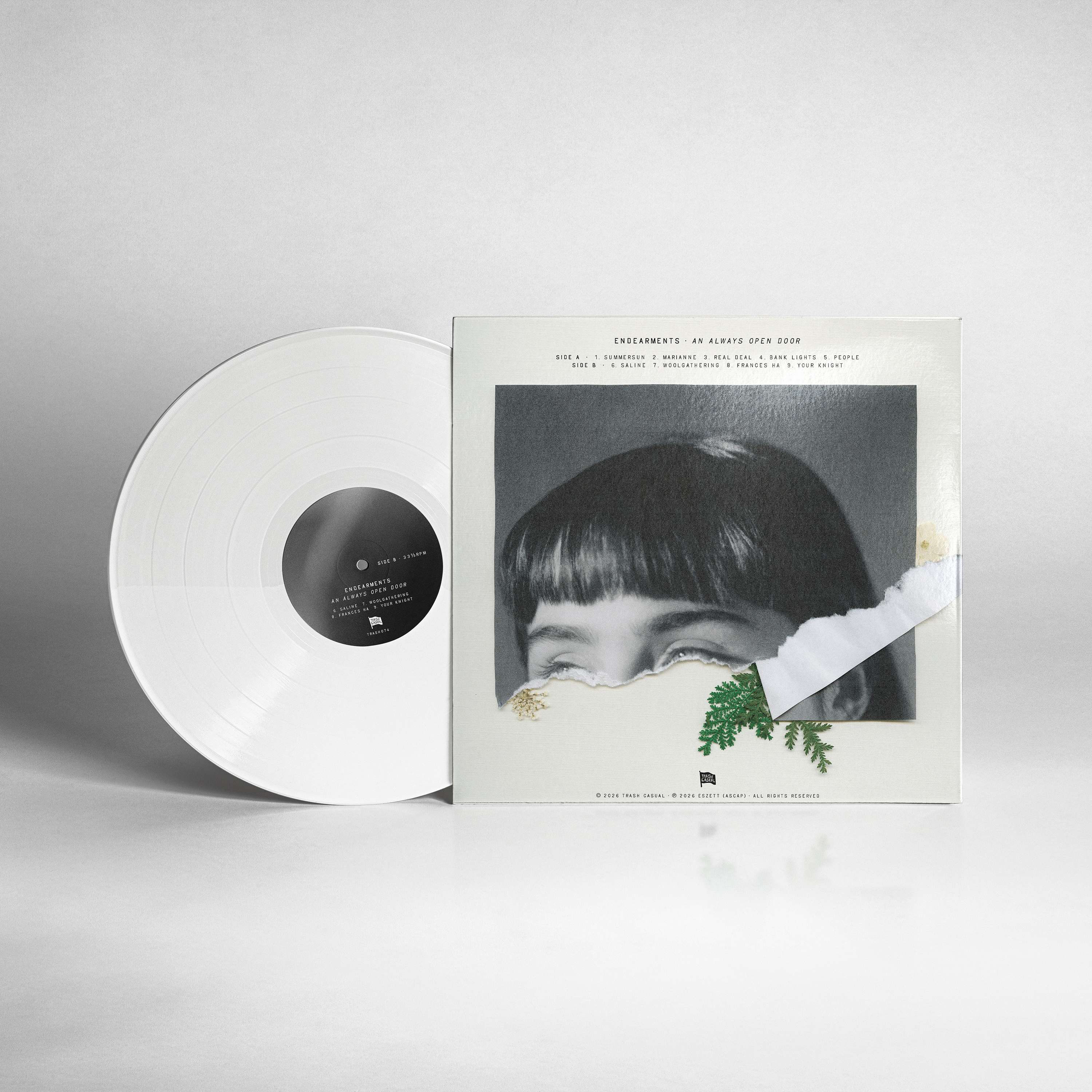 a white lp with a woman's face on it