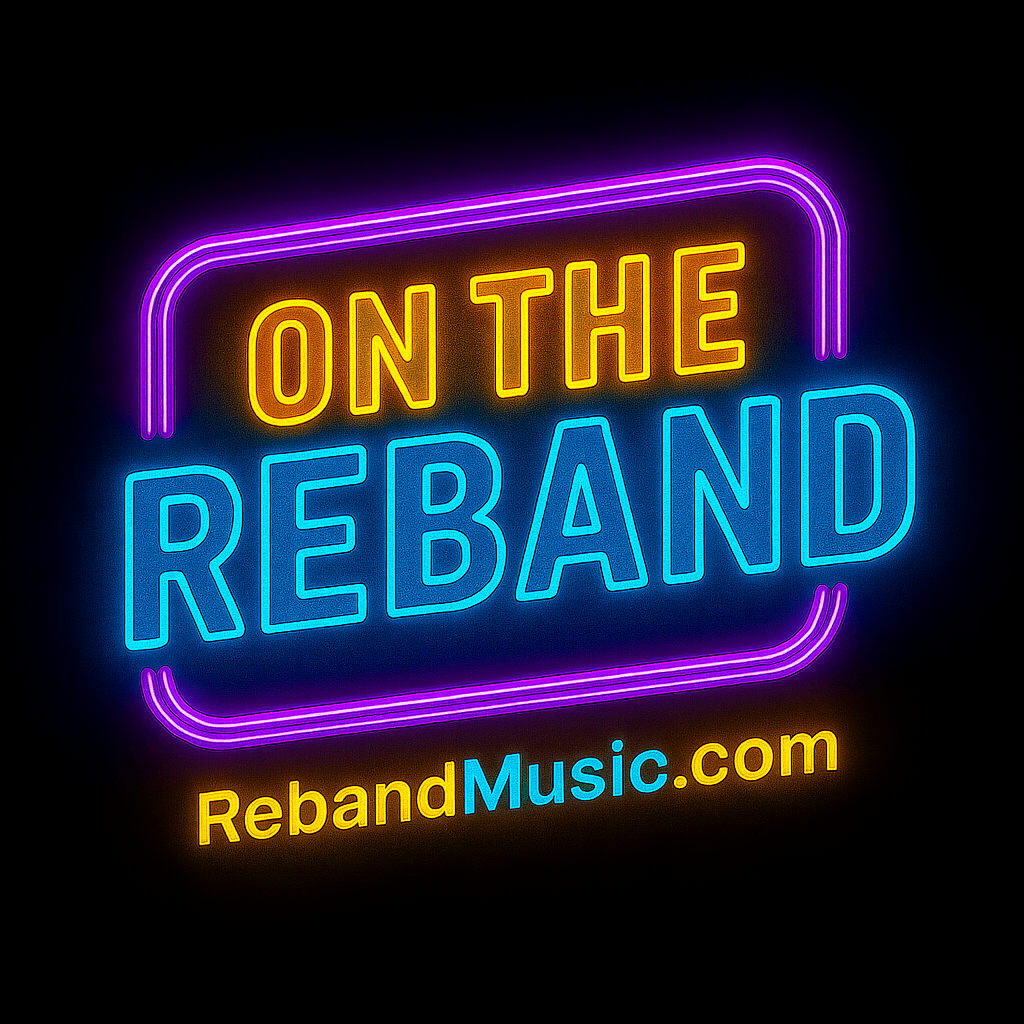 on the reband logo with neon lights