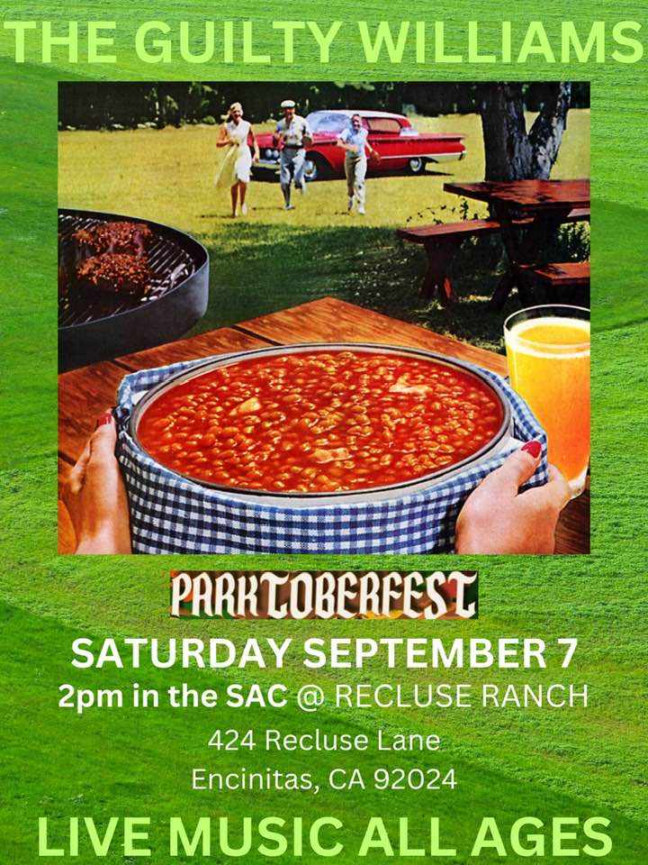 a poster for the guilty williams's parkdogfest