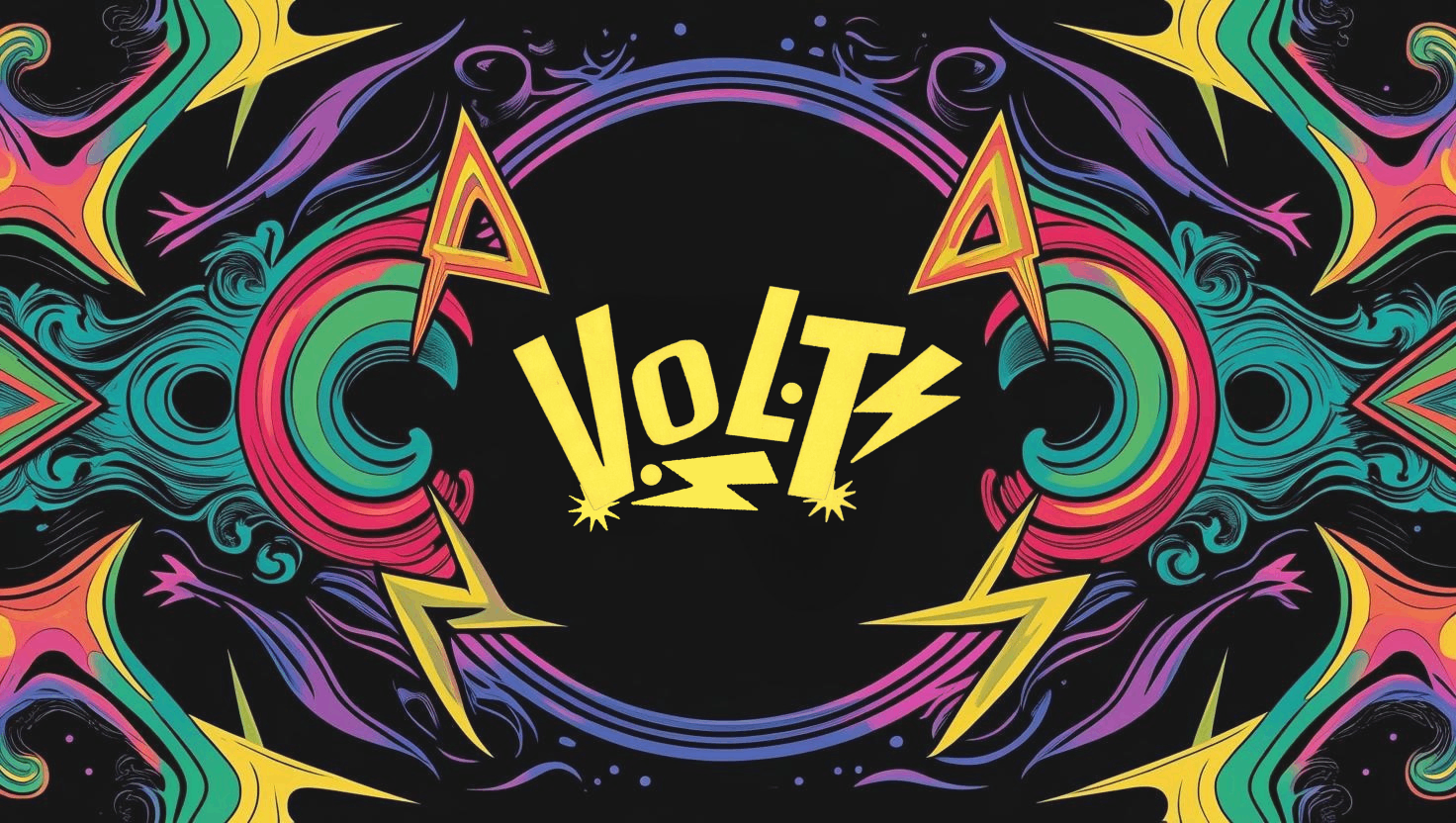 a colorful design with the word volts on it