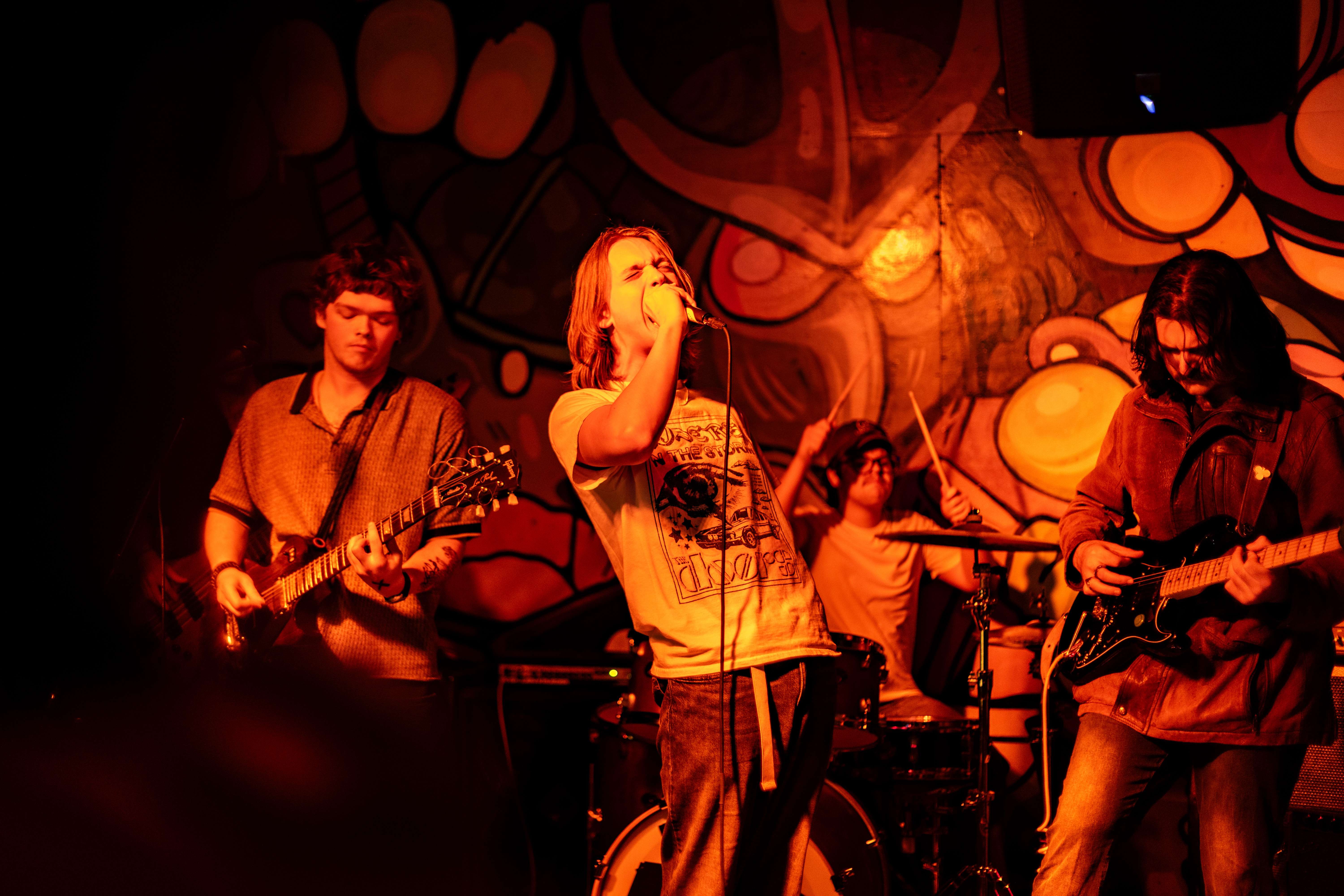 a group of people playing music