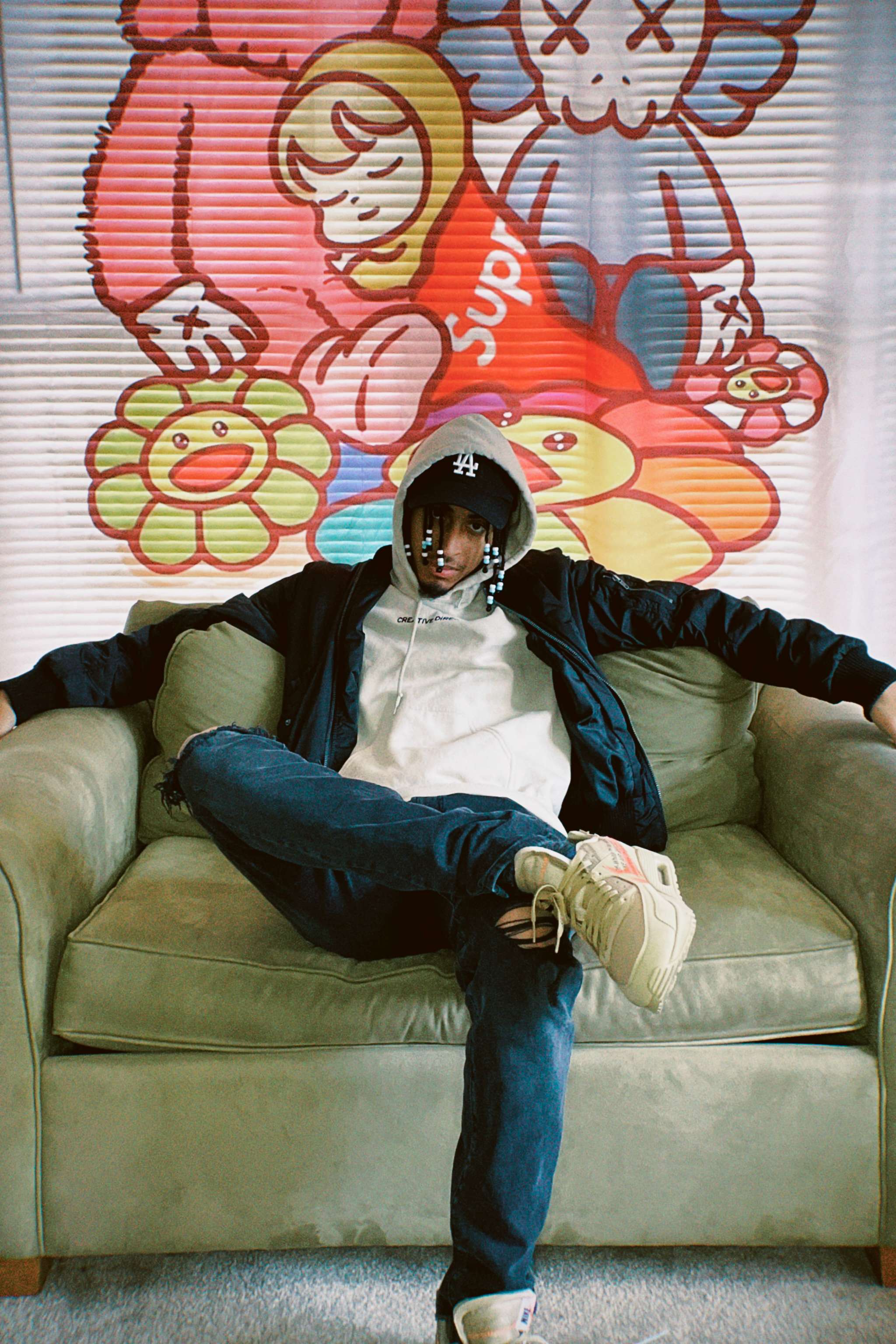 a man sitting on a couch