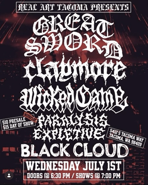 a flyer for a black cloud event