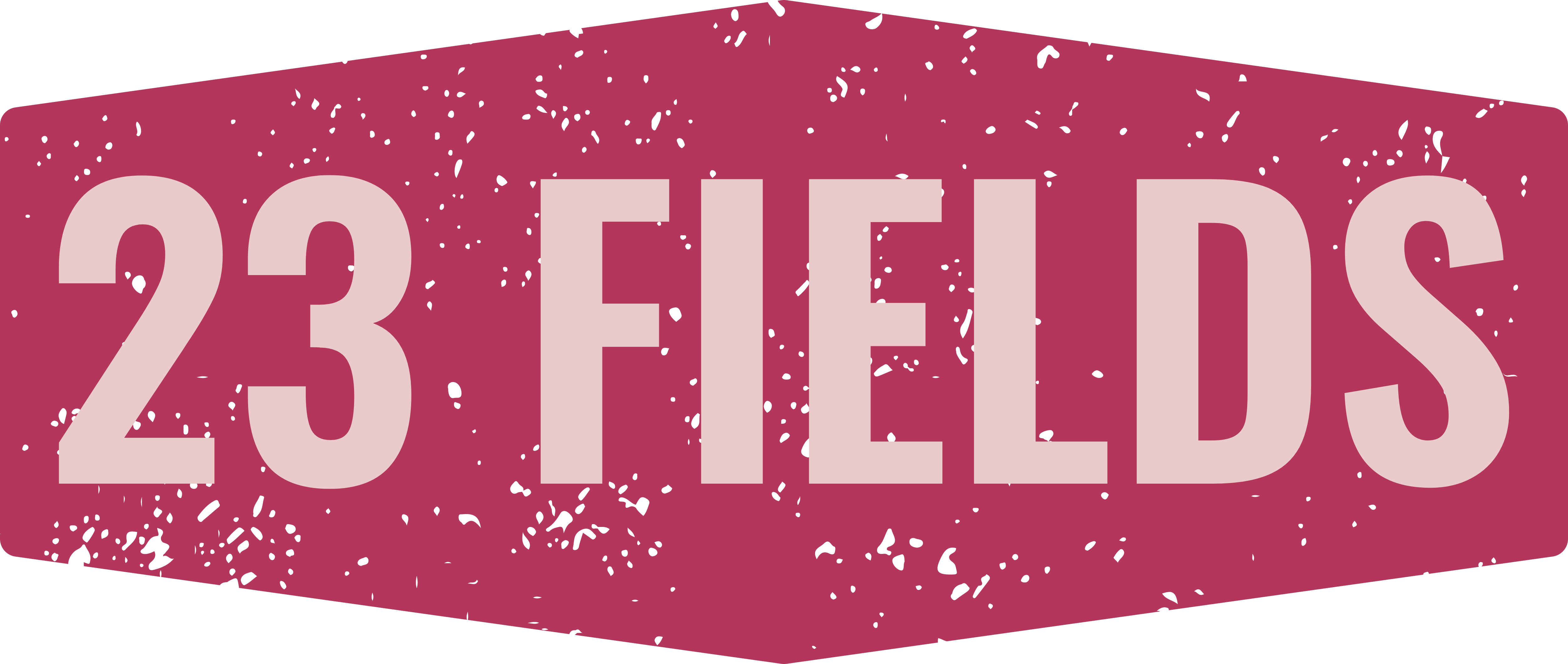 23 fields logo on a pink background