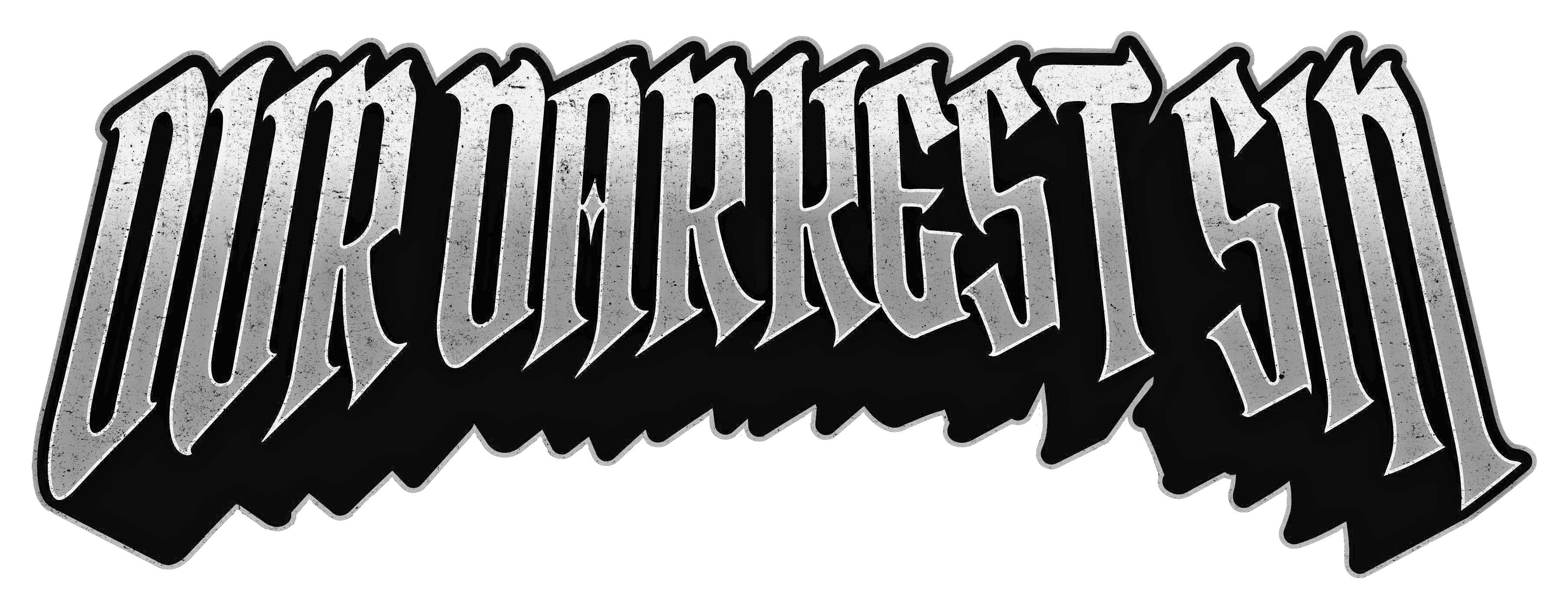 our darkest hour logo on a black background