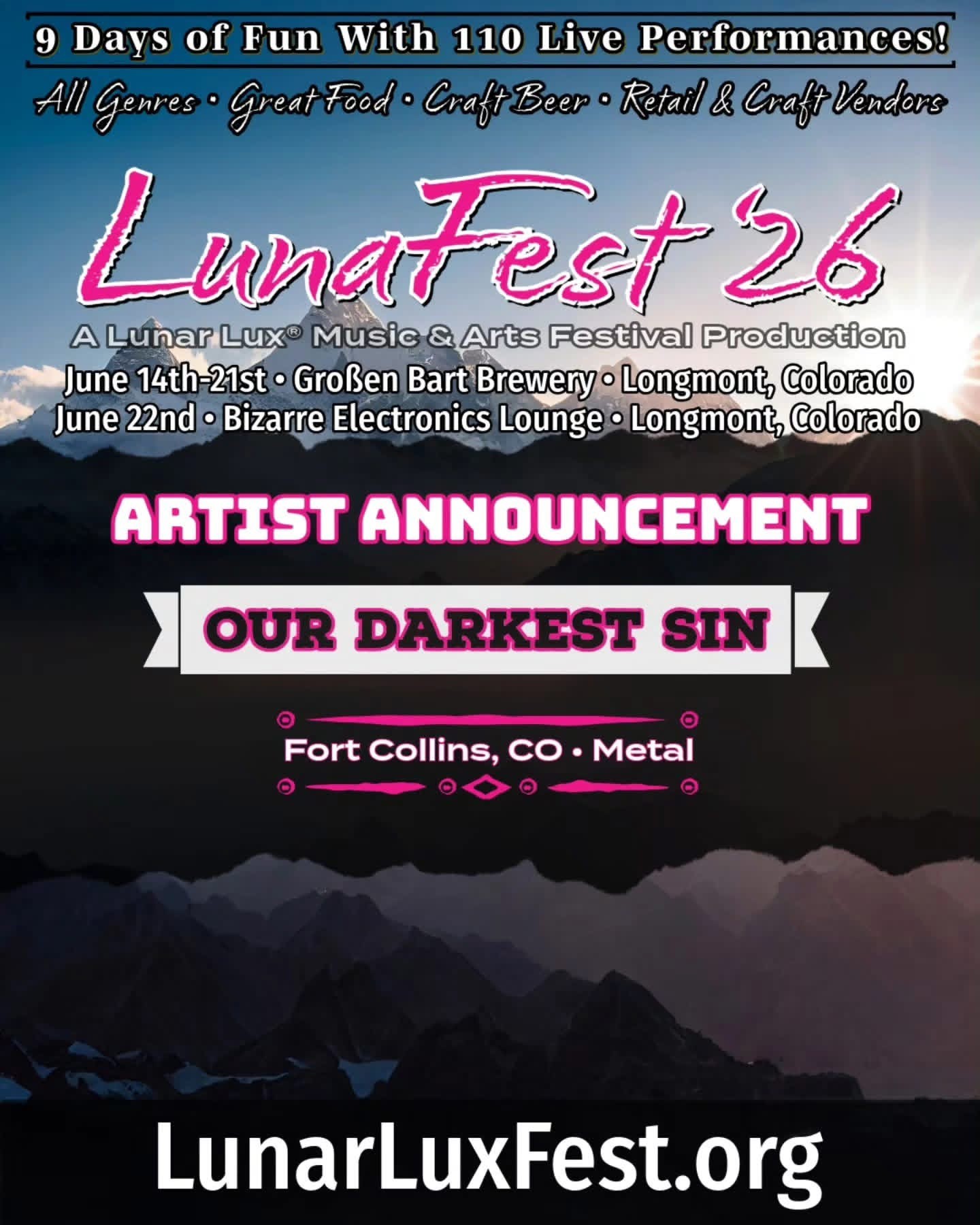 a flyer for lunafest 26