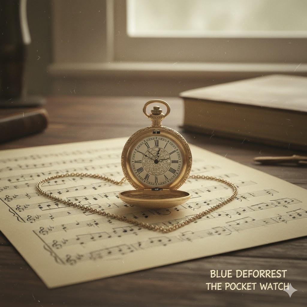 a pocket watch sitting on top of a sheet of music