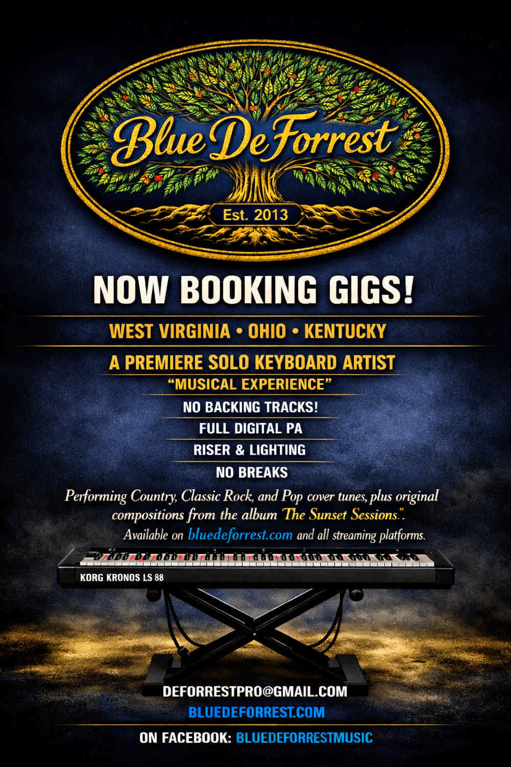 blue de forest now booking gigs