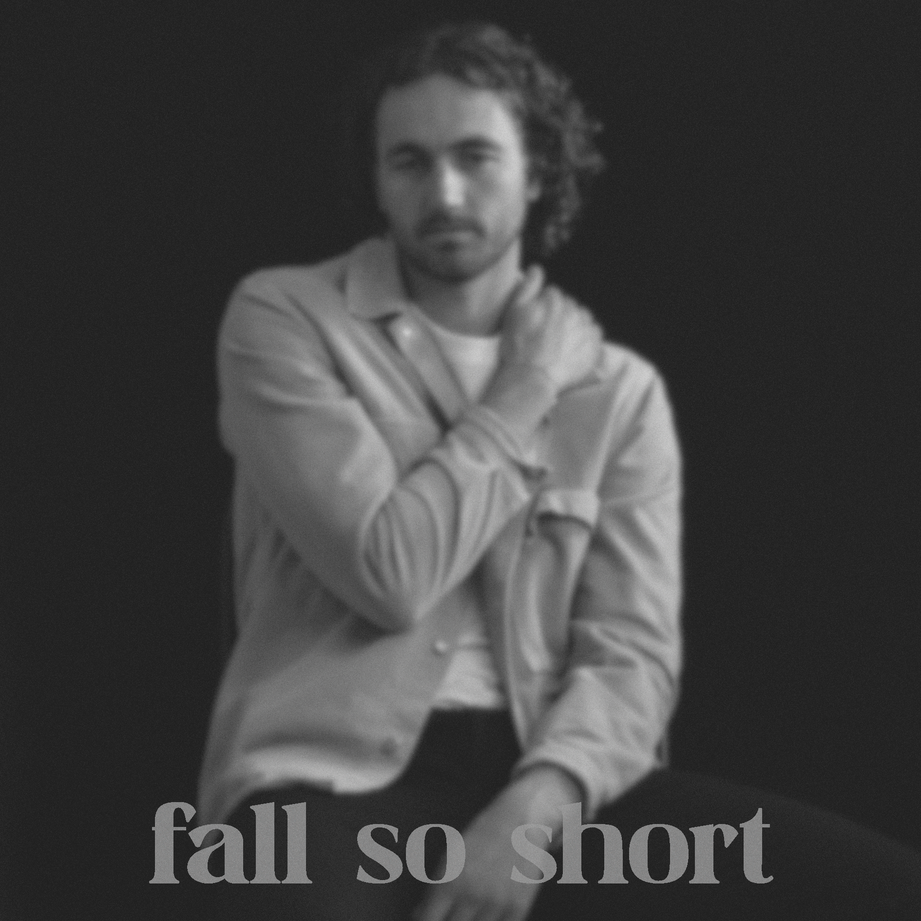Ryan Delmonico - Fall So Short - EP: a black and white photo of a man with the words fall so short