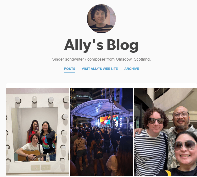 a photo of a group of people with the words ally's blog