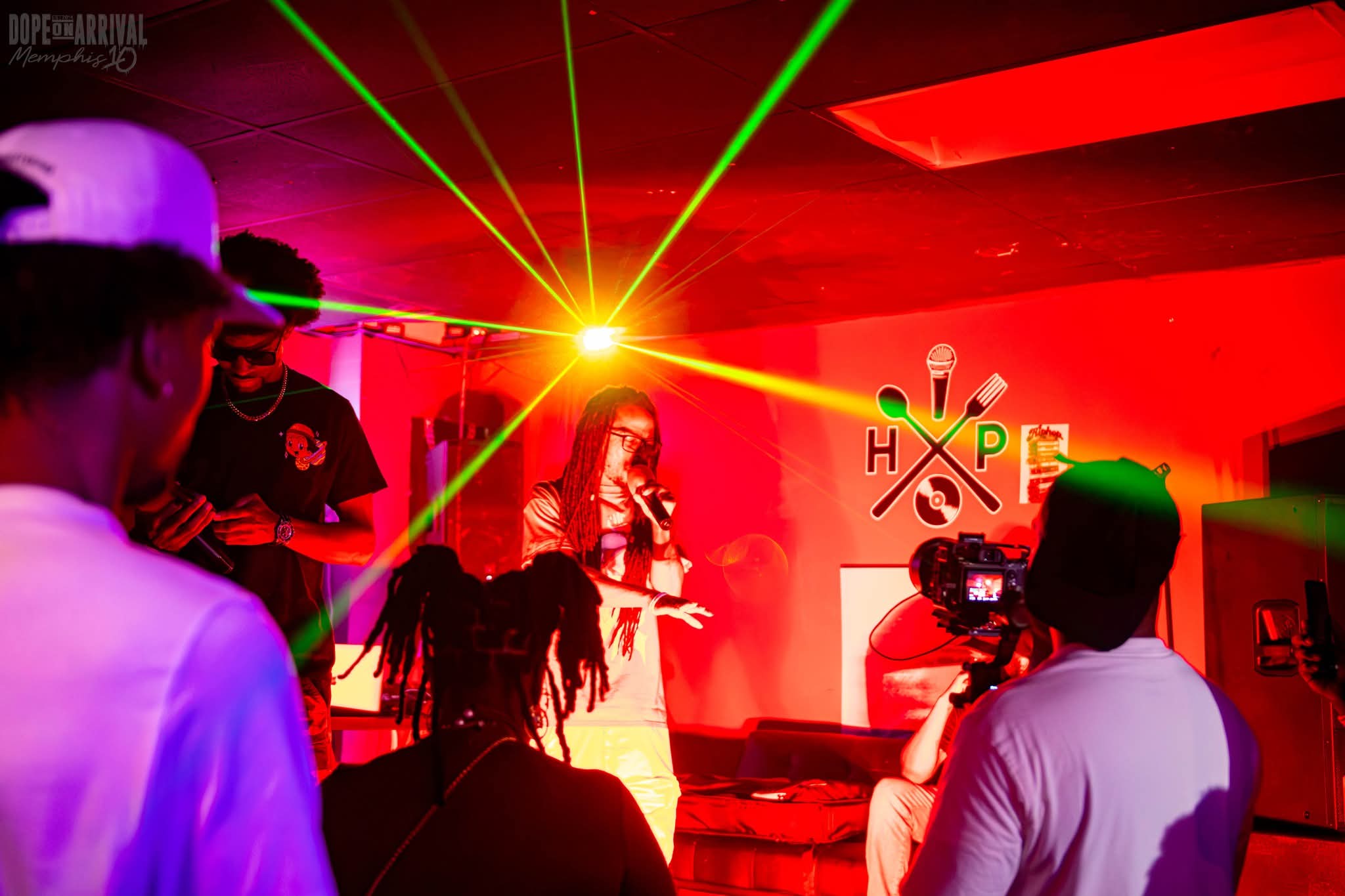 a group of people in a room