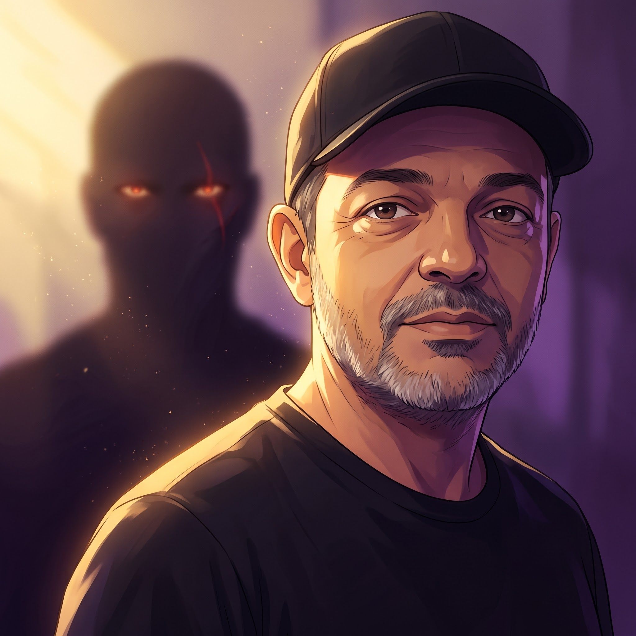 AndyBob Music - ECHO RISING | S01E08 | The Last Note | Anime Dark Electro: a man in a black hat is standing in front of a dark background